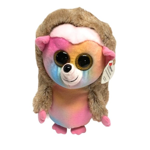Ty Beanie Boos Medium Plush Pinecone 9 in Stuffed Animal Toy Hedgehog Brown Pink - Picture 1 of 5